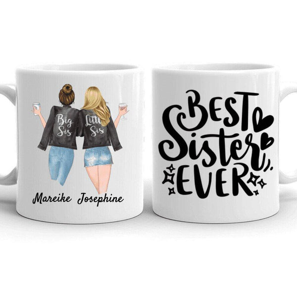 Schwestern - Personalisierte Tasse (2 Personen)