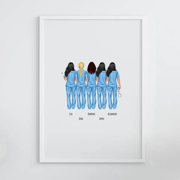 Krankenschwestern (bis zu 15) - Personalisierter Kunstdruck (Poster, Leinwand)