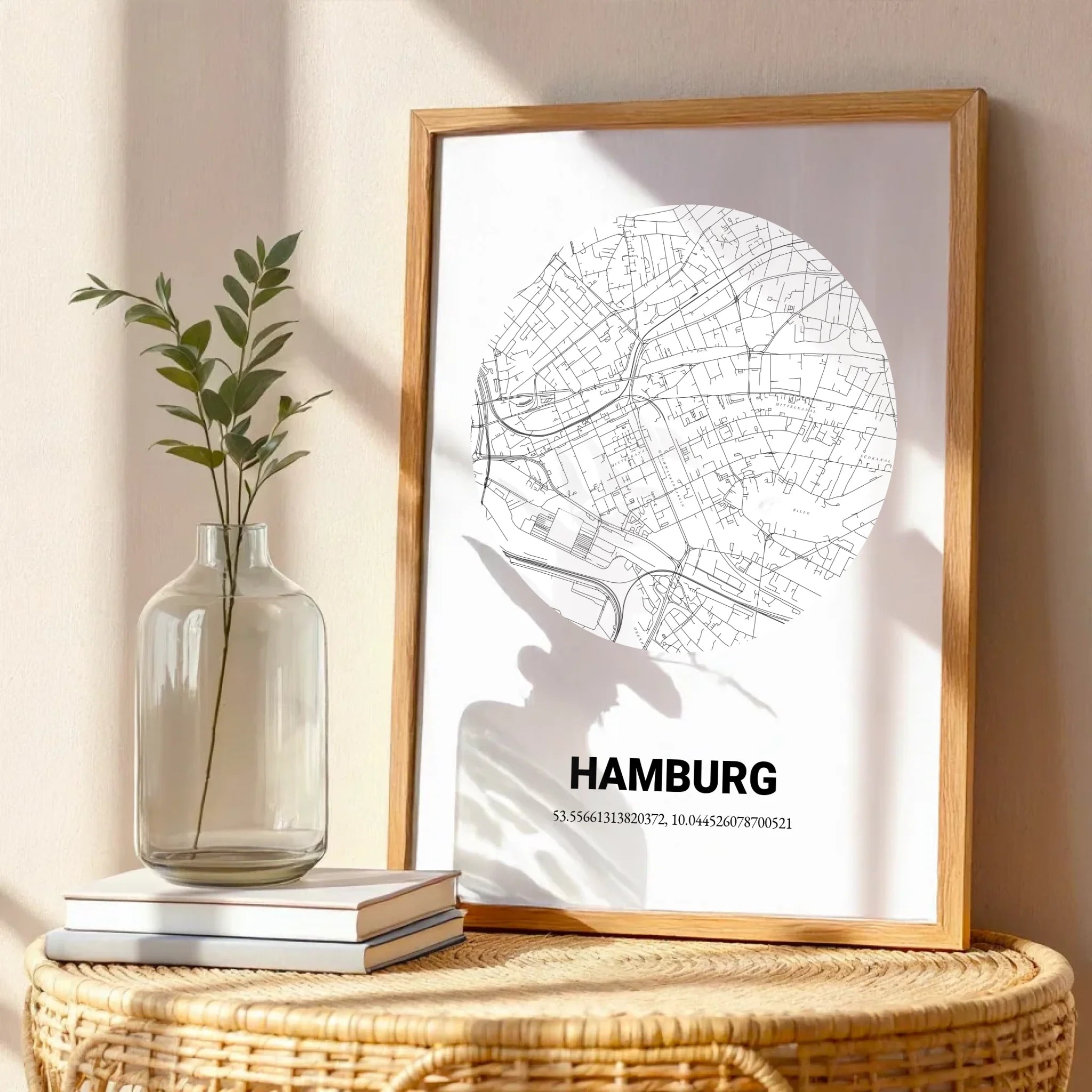 Stadtplan Poster rund - Dein Lieblingsort als Kunstwerk