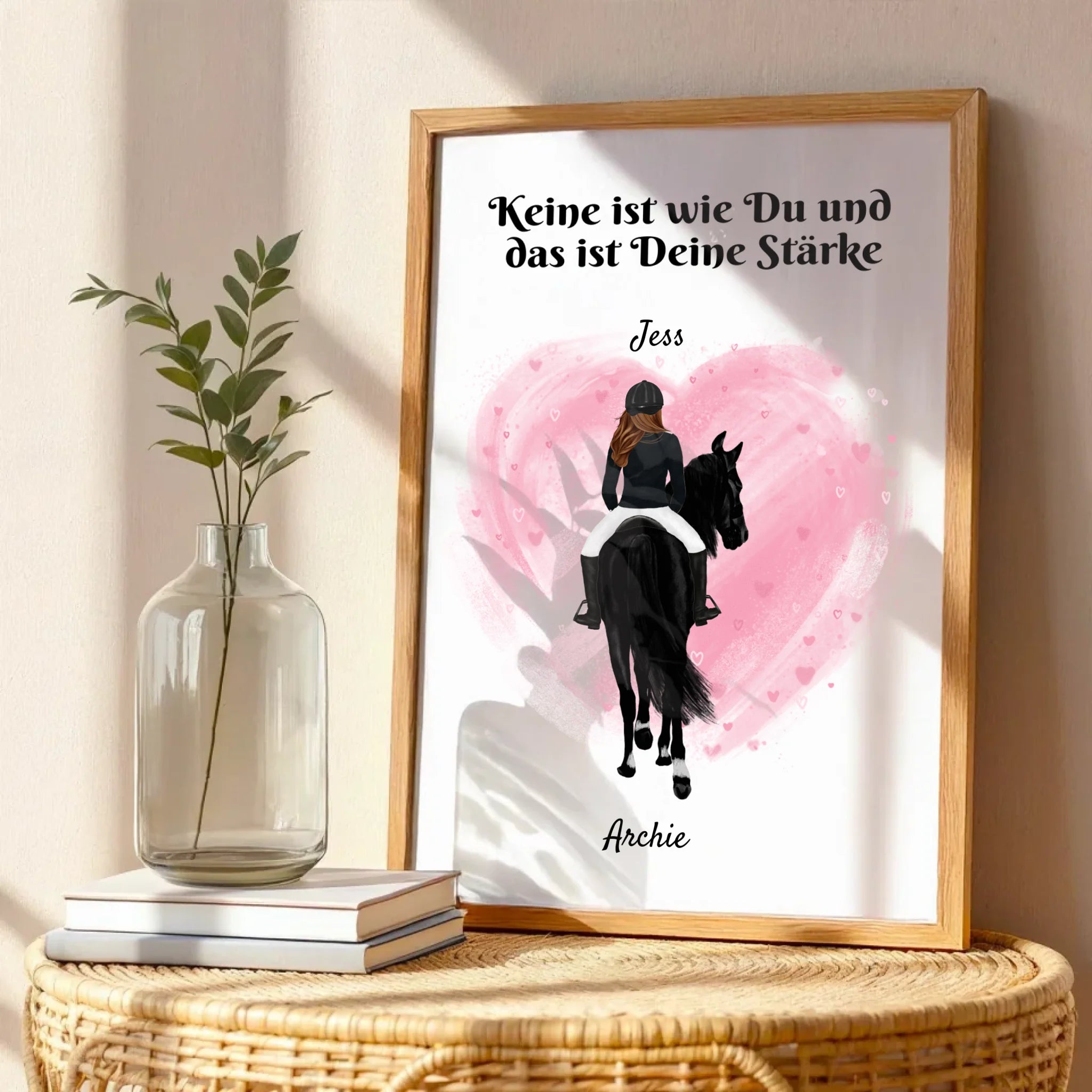 Pferd und Reiterin (bis zu 3) - Personalisierter Kunstdruck (Poster/Leinwand)