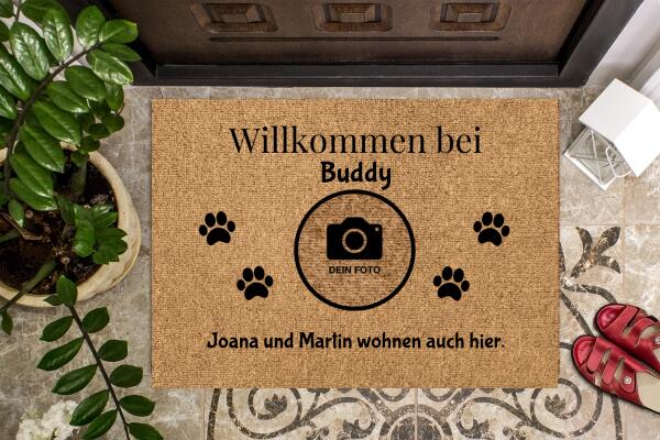 Individuelle Foto-Fußmatte für Haustierbesitzer – - Willkommen