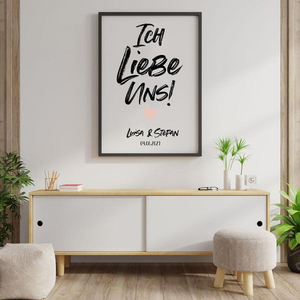Pärchen "Ich liebe uns!" - Personalisierter Kunstdruck (Poster / Leinwand)
