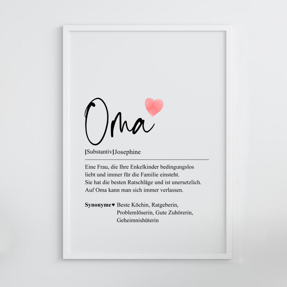 Oma Definition - Personalisiertes Poster –