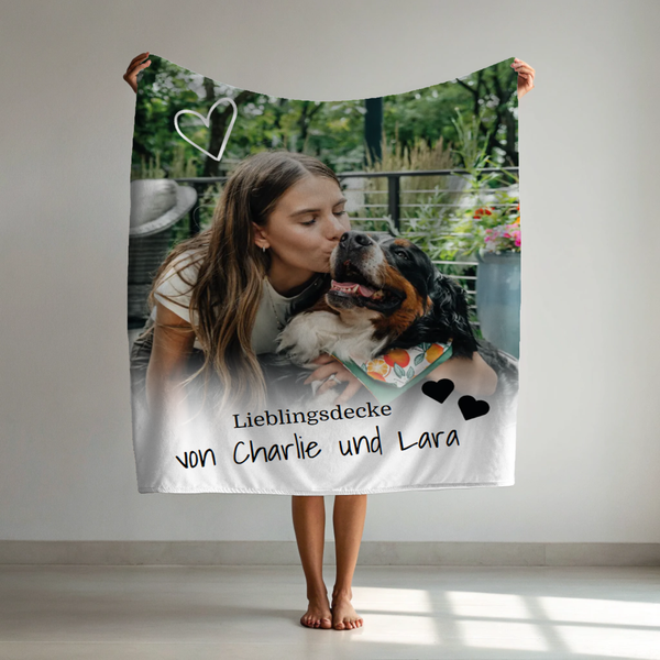 Haustiere Foto und Text - Personalisierte Decke