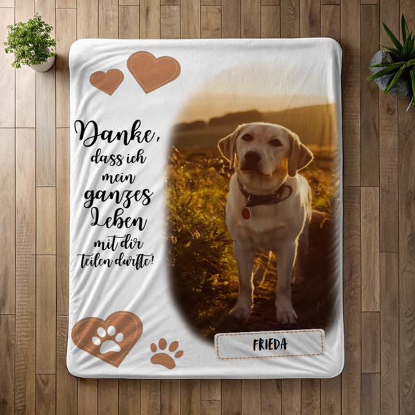 Danke dass ich mein Leben - (Personalisierte Decke)