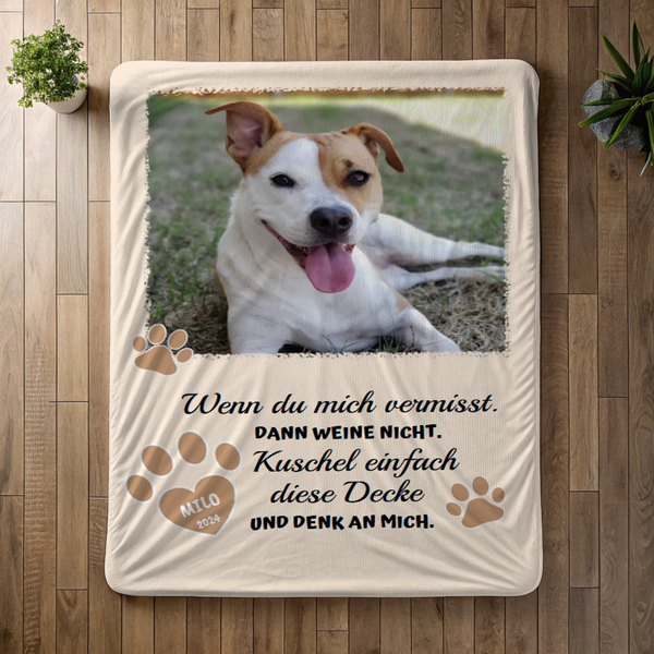 Wenn du mich vermisst - Personalisierte Decke