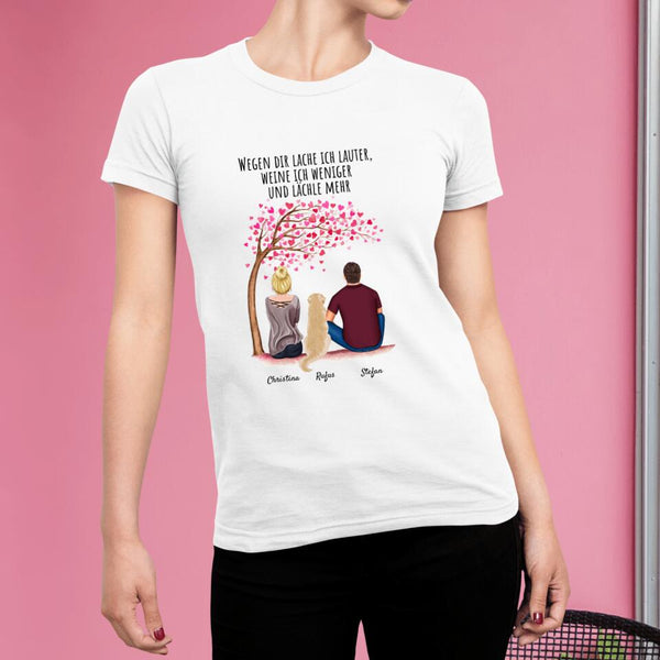 Pärchen mit Hunden - Personalisiertes T-Shirt