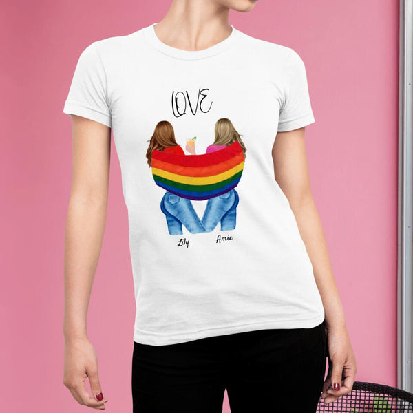 "Liebe hat kein Geschlecht" LGBTQ+ - Personalisiertes T-Shirt