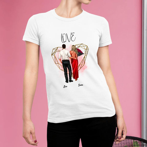 Pärchen “Be My Valentine” - Personalisiertes T-Shirt
