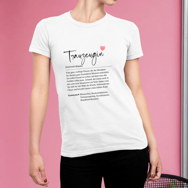 Trauzeugin Definition - Personalisiertes T-Shirt