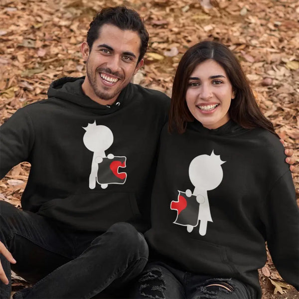 "Puzzle Love" Couple Hoodies - Personalisierte Pärchen Hoodies