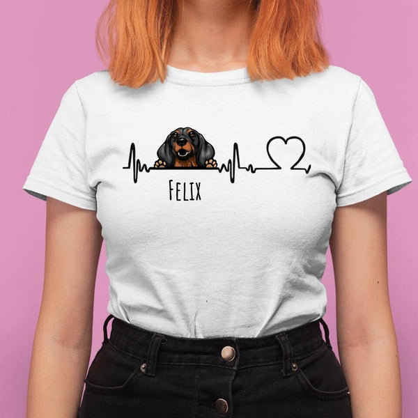 Heartbeat Hund - Personalisiertes T-Shirt