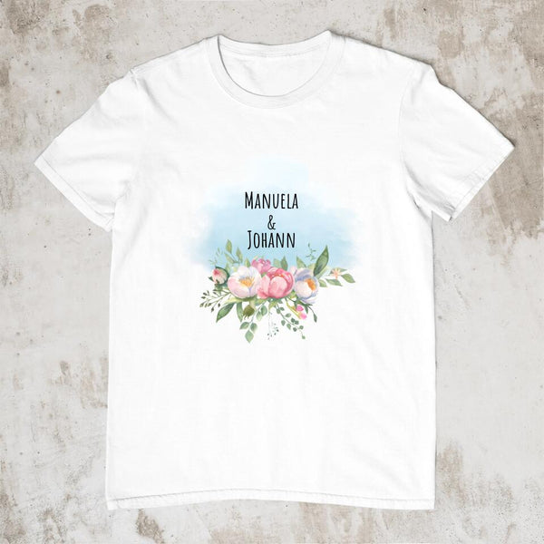 Namen im Blumenkranz - Personalisiertes T-Shirt