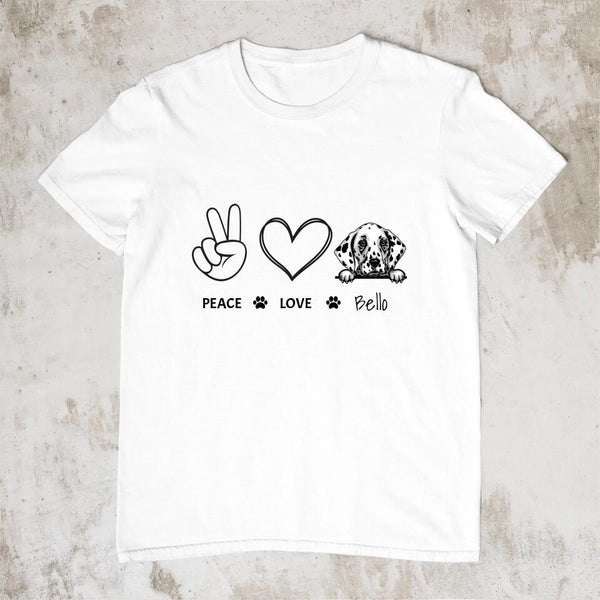 Peace Love Dog - Personalisiertes T-Shirt