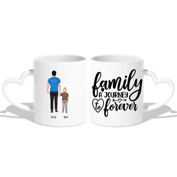 Vater und Kinder - Personalisierte Tasse