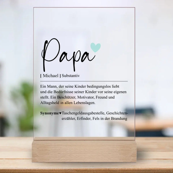 Papa - Personalisierter Acrylaufsteller