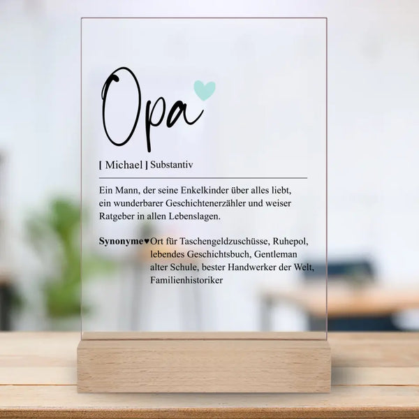 Opa - Personalisierter Acrylaufsteller