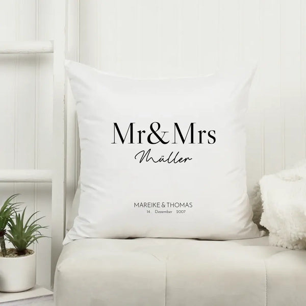 Mr & Mrs - Personalisiertes Kissen