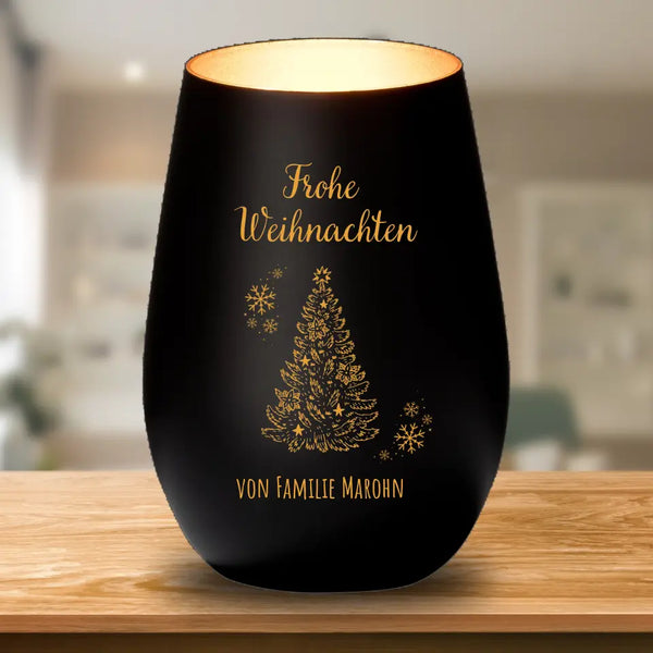 Frohe Weihnachten - Personalisiertes Windlicht