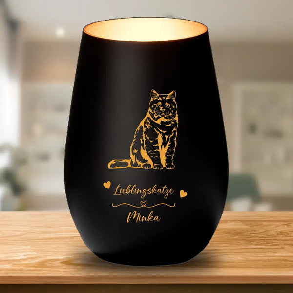 Lieblingshaustier (Katze / Hund) - Personalisiertes Windlicht