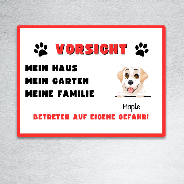 Vorsicht - Personalisiertes Türschild