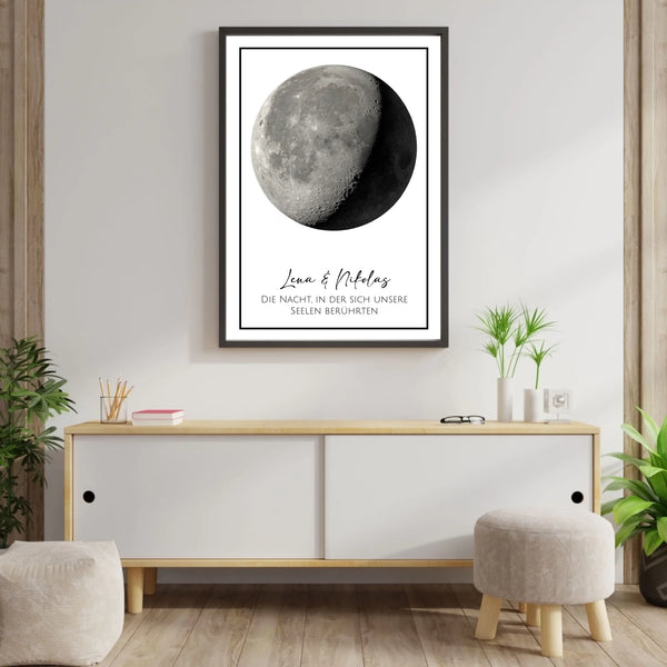 Liebespaar Mondphase  - Personalisiertes Poster