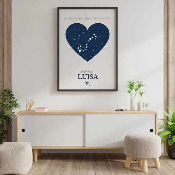Sternzeichen Botschaft   - Personalisierter Kunstdruck (Poster, Leinwand)