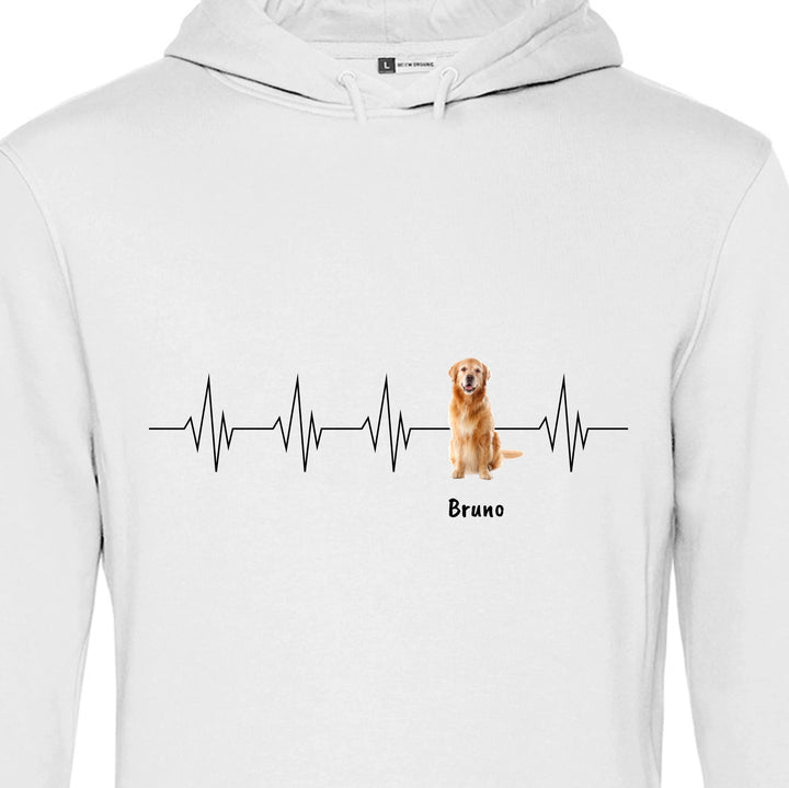 Herzschlag Haustier - Personalisierbarer Hoodie