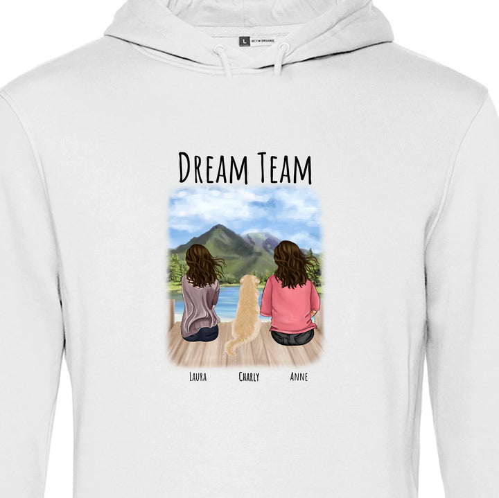 Frauen mit Haustieren (Hund, Katze, Hase oder Wellensittich) - Personalisierbarer Hoodie