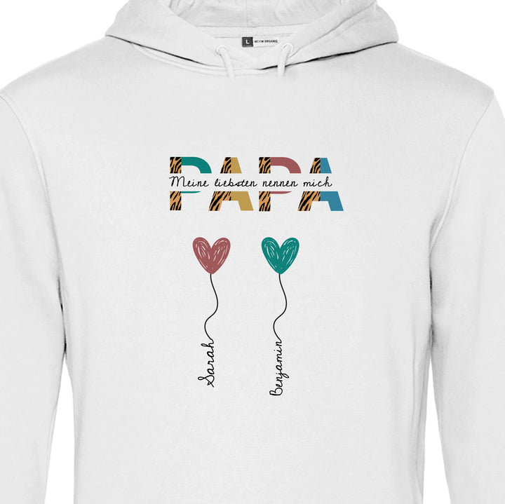 Papa/Opa Herzballons - Personalisierbarer Hoodie