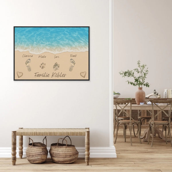 Sandspuren(bis zu 8)- Personalisierter Kunstdruck (Poster, Leinwand)