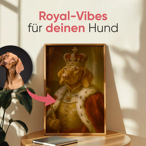 Königliches Hundeportrait AI - Personalisiertes Poster