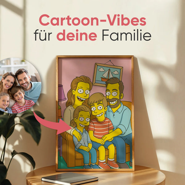 Die gelbe Familie - AI Portrait - Personalisiertes Poster