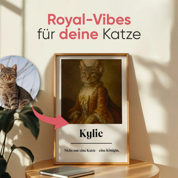 Königliches Katzenportrait - KI - Personalisiertes Poster