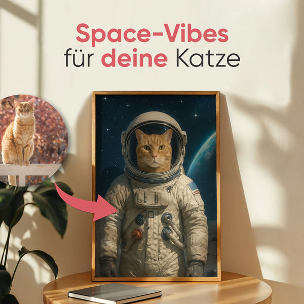 Astronauten Katze - AI Portrait - Personalisiertes Poster