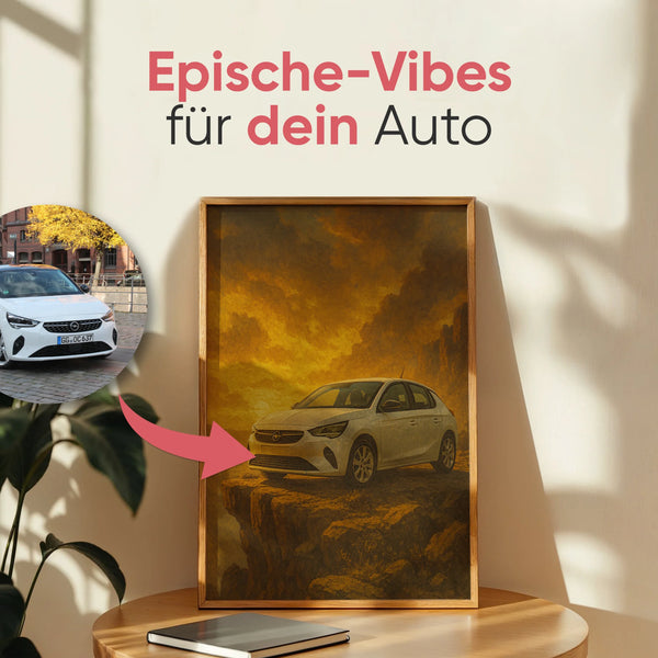 Auto Epiche Klippe - AI Poster - Personalisiertes Poster