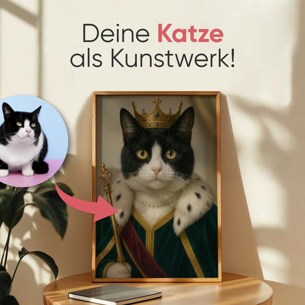 Königliches Katzenportrait AI Poster - Personalisiertes Poster