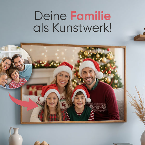 Weihnachten Familienportrait - AI Poster - Personalisiertes Poster