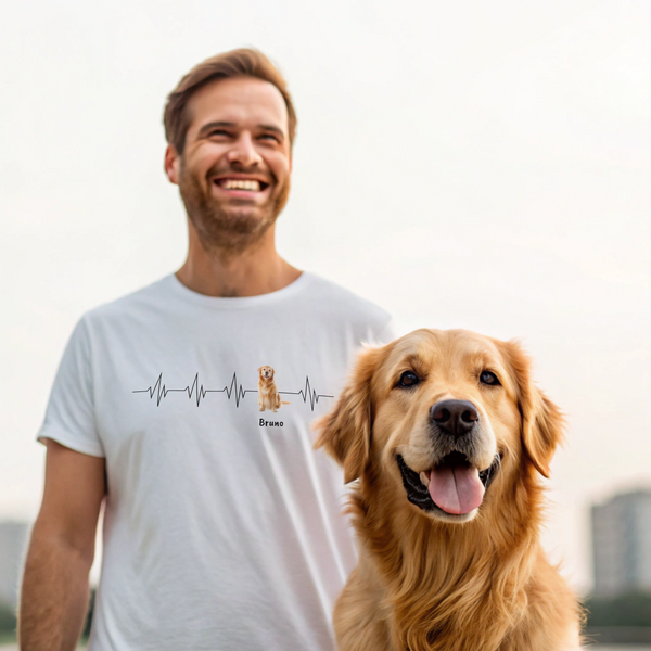 Herzschlag Haustier - Personalisiertes T-Shirt