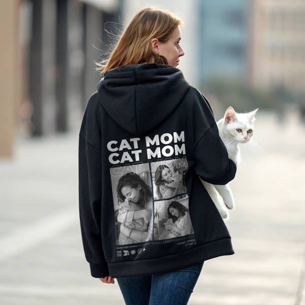 Cat Mom - Personalisierter Hoodie