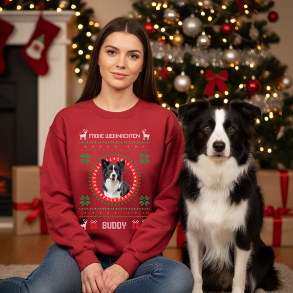 Weihnachtspullover Foto Hund - Personalisiertes Sweatshirt