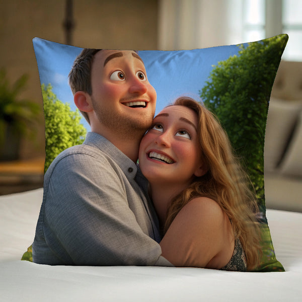 Paar AI Portrait - Personalisiertes Kissen