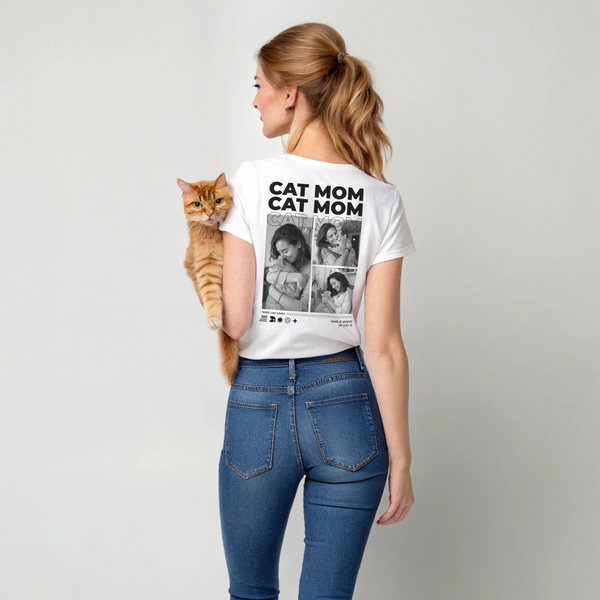 Cat Mom - Personalisiertes T-Shirt