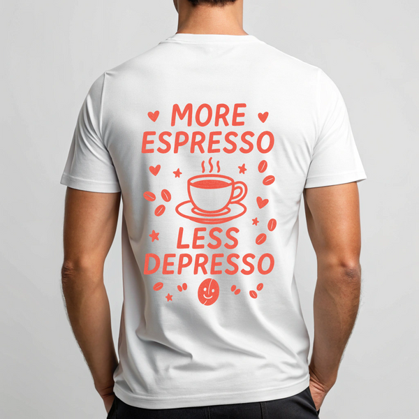 More espresso, less depresso - Personalisiertes T-Shirt