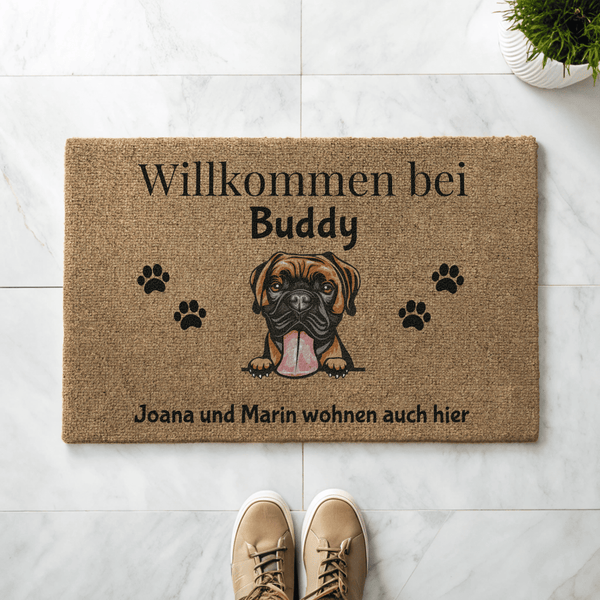 Individuelle Haustier Fußmatte (Hunde / Katzen / Hase / Pferd) - Willkommen
