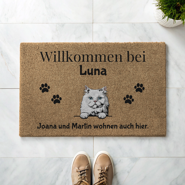 Individuelle Haustier Fußmatte (Katzen / Hunde / Hase / Pferd) - Willkommen