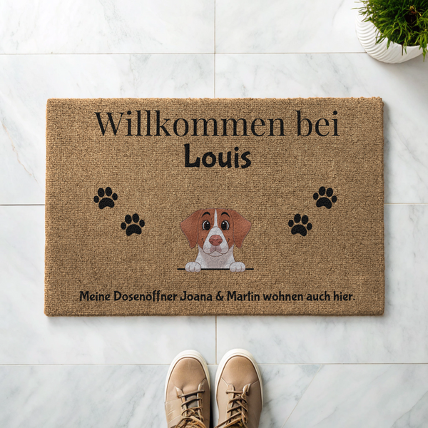 Süße Haustiere (Hund / Katze / Pferd / Hase) - Individuelle Fußmatte braun