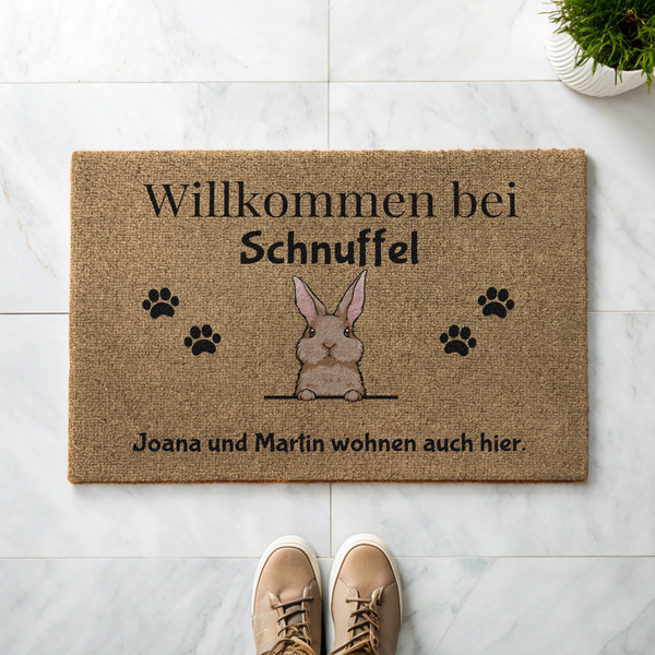 Individuelle Haustier Fußmatte (Hase / Hunde / Pferd / Katze) - Willkommen