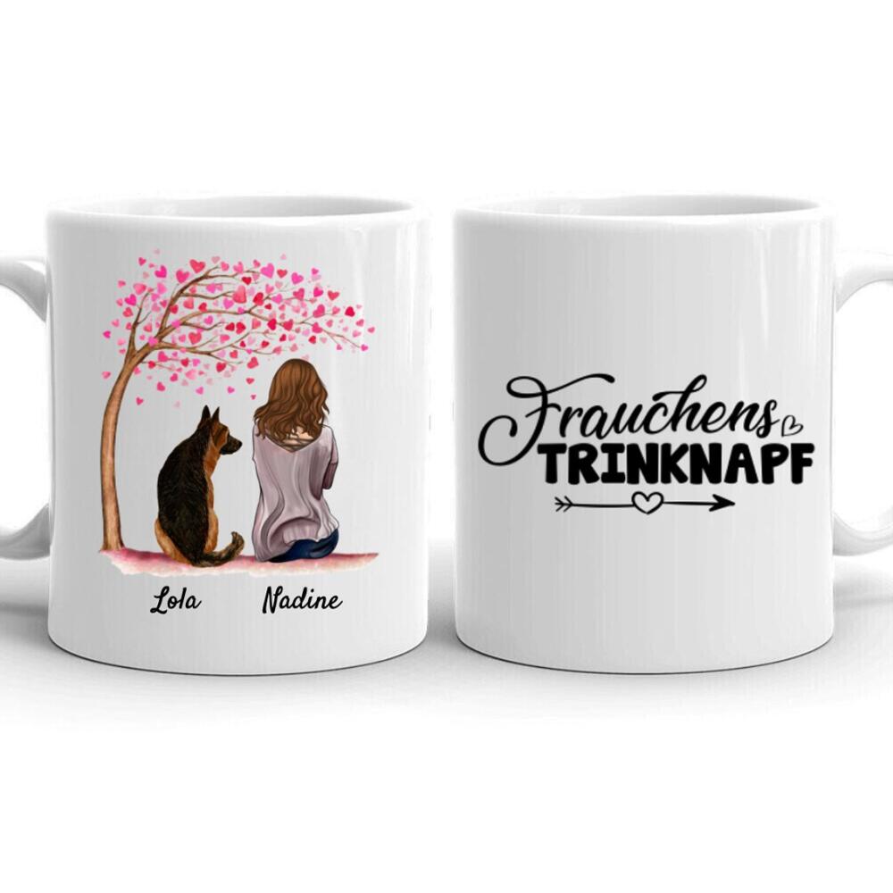 Frau Mit Hunden - Personalisierte Tasse – MyHappyMoments.de