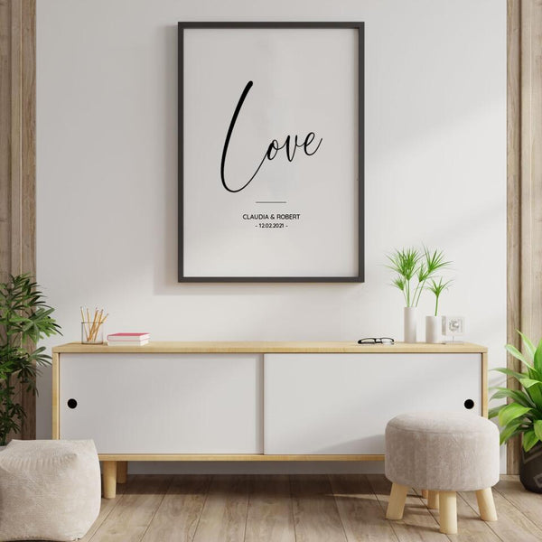 Pärchen "love" - Personalisierter Kunstdruck (Poster / Leinwand)
